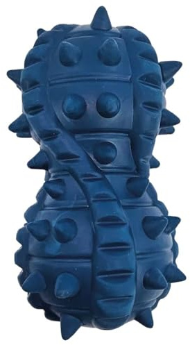 HugglePets Tactical K9 Natural Rubber Bouncer Dog Toy. | | Durable Heavy Duty Reward Training | Blue | Spikey Dental Chew & Play Fetch Toy | For Big Dogs
