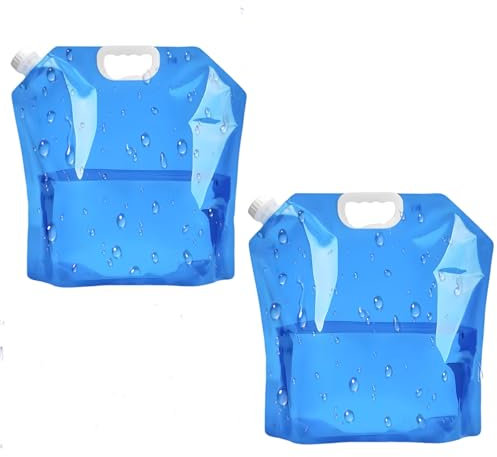 ClcIosis 2 PCS Wasserkanister faltbar 10L, Faltbarer Wassersack – Faltbarer wasserkanister für Camping, Outdoor-Grill, Wanderungen Langstreckentransport – Robust Leicht