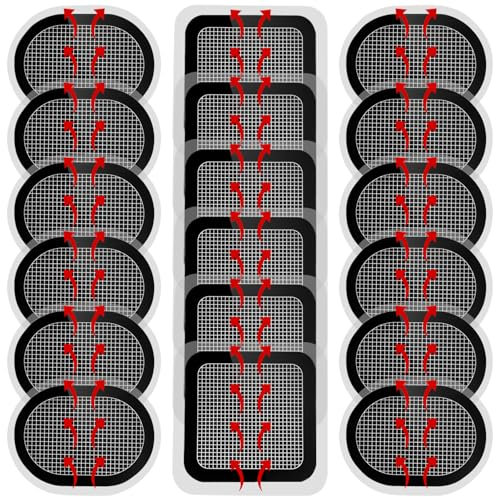 GBKDQQ 18 Stück Elektroden-Pads, Ersatz-Gel-Pads Elektroden Pads EMS Muskelstimulator Ersatzteile für EMS Trainer Bauchtrainer Muskelstimulation Elektrostimulation