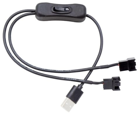 Eeuye USB auf 3-Pin / 4-Pin PWM 5 V USB-Lüfter-Netzteilkabel mit Ummantelung, Gehäuselüfter-Adapter-Anschlusskabel mit An-/Ausschalter