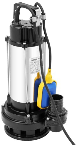 220V Schmutzwasser Tauchpumpe mit Schwimmerschalter Klarwasserpumpe Drainage Schacht Druckpumpe,Geschwindigkeit: 2850r/min für Seewasser,Brunnenwasser