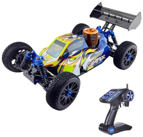 Torquino 1:8 Scale RC Car, 2.4G 4WD 70KM/H High Speed RC Off-Road Car with Oversized Fuel Tank, FC.26CXP Nitro Engine(RTF Version)