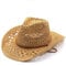 Cowboy Cowgirl Summer Straw Hat Wide Brim Hollow Out Cowboy Beach Sun Hats for Women Ladies Summer