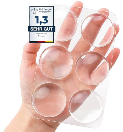 YangShion Türstopper Transparent, 6 Stück Türpuffer Selbstklebend Gummipuffer,Wandpuffer als Schutz für Wand und Tür Türstopper Wand Transparent, Türklinken Stopper, Elastikpuffer für Bad, Möbel
