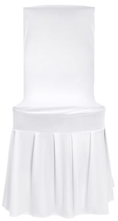 Dofanqing Modern Stuhlhussen Weiß, 20 Stück Stuhlüberzug Abnehmbarer,Waschbarer Stuhlbezug Schalenstühle,Plissierter Saum,für Feiern, Partys, Versammlungen, Zeremonien