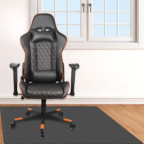Unterlage Schreibtischstuhl 100 x 200 cm Schützt vor Kratzern Abnutzung Bodenschutzmatten für Bürostühle Multifunktionaler für Harten Boden, Laminat Und Fliesen, Dunkelgrau