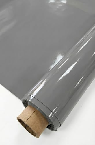 Lackfolie Premium 65cm breit für Biertische, 30m oder 15m Rollen einlagig, Hochglanz PVC-Folie schmutzabweisend für Biertischgarnituren, Farbe: 333 grau, Anzahl der Artikel: 30m