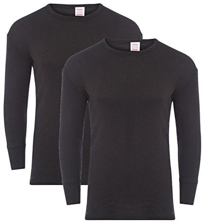 Heatwave® Pack of 2 Men's Thermal Long Sleeve Top, Warm Underwear Baselayer, S M L XL XXL Thermals, X Large Black