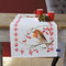 VERVACO Stickpackung Tischläufer Zählmusterpackung Kreuzstich Rotkehlchen Stickläufer zum Selbersticken Stickset Weihnachten Kreativ Set für Erwachsene 32 x 84 cm Kreatives Geschenk