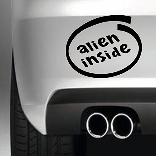 South Coast Stickers Alien Inside Sticker Funny Bumper Sticker CAR Van 4X4 Window PAINTWORK Decal Euro Left Hand Drive