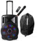 Fenton FT15LED Portable PA Speaker System with Wireless Mic, Bag, Battery Powered Sound System, Ideal for Mobile Entertainment and Wireless Audio Events