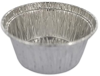 Fackelmann 2433150 Lot de 10 ramequins en Aluminium, Lot de 10 caissettes, ramequins Ronds en alu, ramequins, Aluminium, Argenté, 4 x 8,9 cm