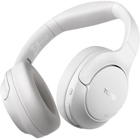TOZO HT2 Hybrid Active Noise Cancelling Wireless Headphones, 60H Playtime Lossless Audio Over Ear Bluetooth Headphones, Hi-Res Audio Deep Bass Foldable Lightweight Headset for Workout