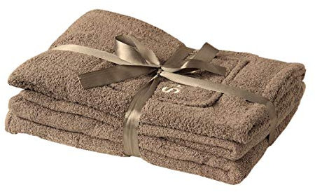 EXKLUSIV HEIMTEXTIL Sauna Set 3-Teilig Frottee Saunakilt mit Knöpfen Saunatuch Saunahandtuch (Damen, Sand)