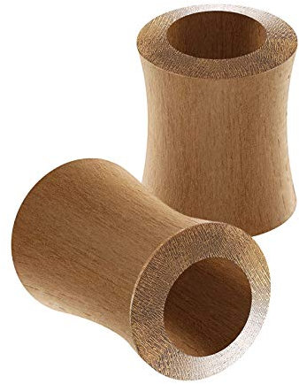 KJM FASHION 2 Stk Wood 8 mm 0gauge Double Flared Teak Ohr Tunnel Ear Flesh Plugs Dehner Stecker Ringe Expander Piercing Schmuck 5518