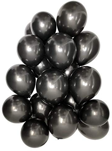 Cavore Luftballon Set in black metallic – 65 Stück – Partydeko Ballons in schwarz für Geburtstag, Hochzeit, Babyparty, Halloween 2024 & Silvester