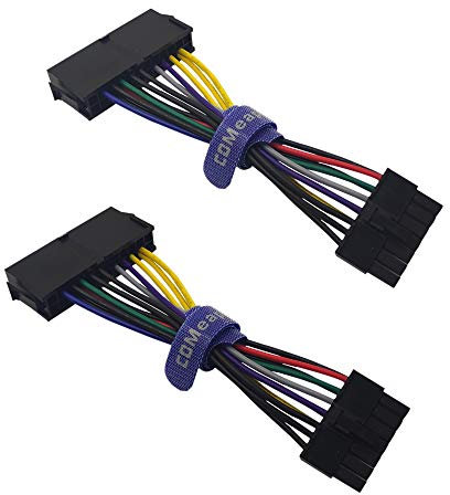 COMeap 24 pines a 14 pines Fuente de alimentación ATX principal Poder Adaptador Trenzado Con mangas Cable para PC y servidores IBM Lenovo de 12 pulgadas (30 cm)
