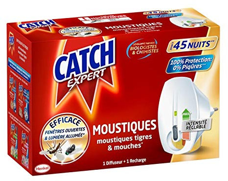 CATCH - Diffuseur Électrique Mouches & Moustiques Réglable 45 Nuits
