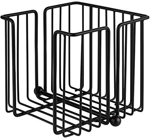 APS Serviettenhalter „Urban, Serviettenspender aus verchromtem Metall, Serviettenständer für Servietten 1/4 Falz, inkl. Beschwerer, 19 x 19 cm, 18 cm Höhe, für 150 Servietten
