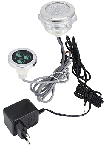 EVTSCAN Bunte Unterwasserleuchten 12V Wasserdichte LED-Lampe mit Regler für Pool-Whirlpool EU 230-240V