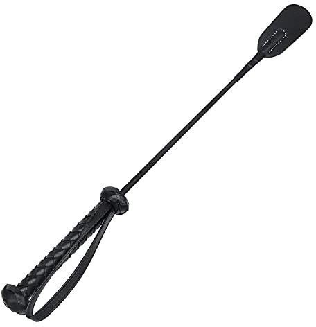 Zhichengbosi - Frusta da cavallo, in ecopelle, 45 cm, colore: Nero