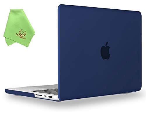 UESWILL Case Compatible with MacBook Pro 14 inch M5 M4 M3 M2 M1 Pro Max Chip & Touch ID, 2025 2024 2023 2022 2021 Release, Smooth Matte Hard Shell Cover + Microfiber Cloth, Navy Blue