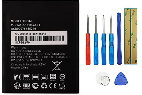 Swark V30145-K1310-X463 Akku Kompatibel mit Gigaset Smartphone GS160 / GS170 with Tools