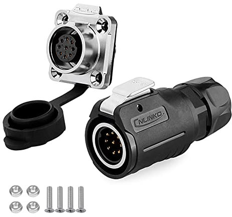 CNLINKO LP-16 Industrieller Wasserdichter Steckverbinder IP68 Rundsteckverbinder Schnellverschluss Luftfahrtstecker Anti-Interferenz-Shell Aviation-Anschluss M16 2-9 Polig Flanschdose (9 Polig)