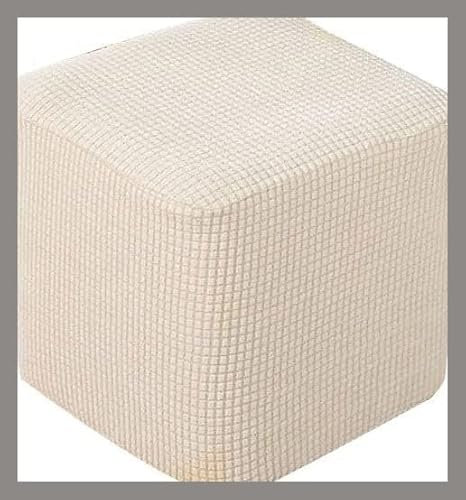 uyeoco Ottomane Schonbezug Hockerbezug, Hocker Hussen für Quadratische Fußhocker, Stretch Bezug Ottomane Abdeckung Überzug Hocker Protector Waschbar Hockerabdeckung (Color : C, Size : 40x40cm)
