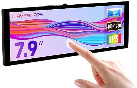 Waveshare 7.9 Zoll Bildschirm IPS Control Panel with Kapazitiven Touch Panel Compatible with Raspberry Pi 5/4B/3B+/3A+/CM3/3+/4 400×1280 Resolution DSI Interface LCD