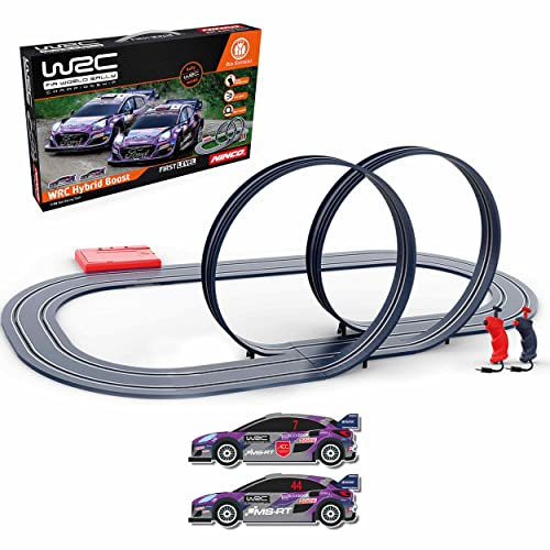 Ninco - WRC Hybrid Boost - Slot-Schaltung auf Maßstab 1/50 und 320 cm Strecke inkl. Zwei Ford Puma Hybrid-Fahrzeuge der WRC Weltmeisterschaft 2022, ab 3 Jahren (91019)