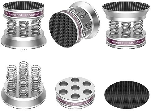Tertullus 4 Pcs Spring Speaker Isolation Feet Turntable Feet For Hifi Devices Amplifier Turntable Dac Recorder Cd (Silver)