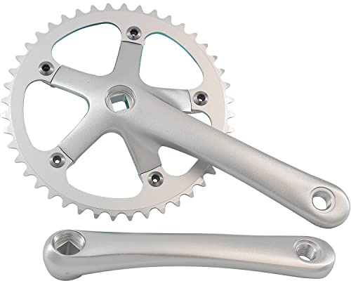 WEERAS Urban Klapprad Kurbelgarnitur Einzelzahn Scheibe 44T 130BCD 170mm Kurbel Set ist geeignet für die meisten Single-Speed-Fahrräder