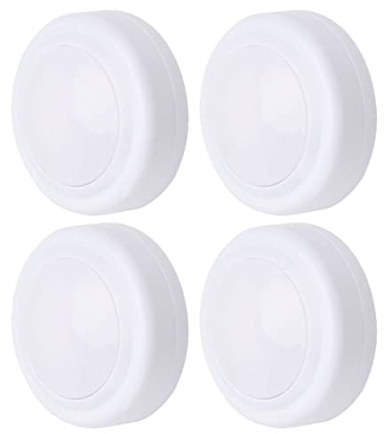 OSALADI 4 Stück Kabinett Licht Led-schrankleuchten Batteriebetriebene Druckleuchten Drahtlose Touch-nachtlampe Led-röhrenlicht Lichter Aufkleben Licht Klopfen Stk Fernbedienung Weiß