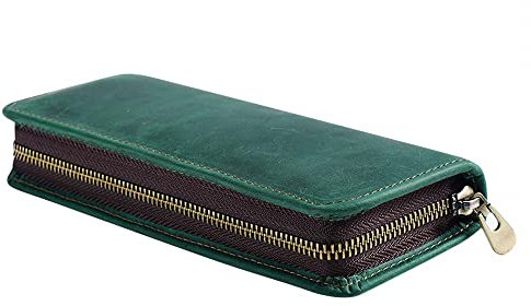 DONGKER Vintage Stiftetui, Leder Stiftmappe, Federmäppchen Stiftemappe Mäppchen für Künstler, Designer, Architekten und Füllfederhalter-Enthusiasten