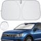 Ventdest Sonnenschutz Auto Frontscheibe, Faltbar Sonnenschirm Auto Frontscheibe Innen, UV-Schutz Auto Sonnenblende für die Windschutzscheibe, Einfache Lagerung, für meisten Autos SUV, 142×80 cm