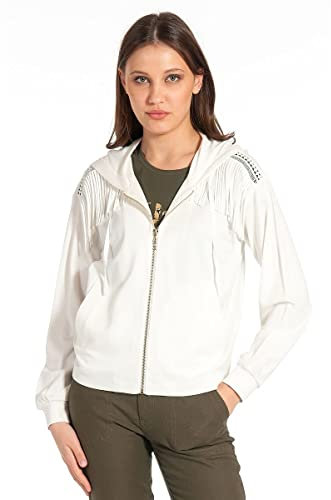 Liu Jo TA3148 Sweat à capuche longue/fermeture éclair, blanc, L