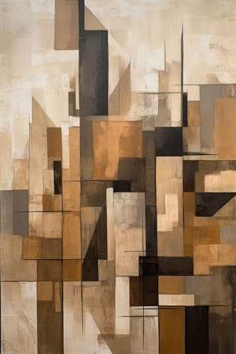adrium Acryl-Bild 30 x 50 cm: Abstrakter Hintergrund mit geometrischen Formen und Braun- und Schwarztönen (203945251)