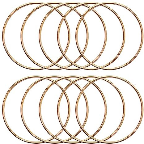 KALIONE 10 Stück 6,5 cm Metallringe zum Basteln Gold Creolen Blumen Makramee Reifen Ringe Traumfänger Ringe für DIY Handwerk Makramee Traumfänger Zubehör