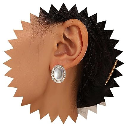 Inilbran Boho Perlenohrringe Goldperlen Ohrstecker Vintage Oval Perlenohrringe Hochzeit Perlenohrringe Schmuck Für Frauen Und Mädchen