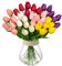 24 Stück Tulpen Künstlich Kunstblume Real-Touch Latex Tulpe Blumen Deko Kunstpflanze Länge 34cm für Home Room Hochzeitsstrauß Party Blumengesteck