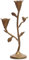 Creative Co-Op Hand-Forged Cast Iron Candelabra with Flowers and Bird, Holds 2, Gold Taper Holder