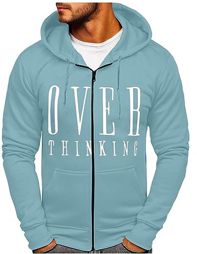 Generisch Hoody Herren Mit Kapuze, Hoodies Reißverschluss Verdickte Langarm Kapuzenpullover Sweatjacke Winter Warm Hooded Sweatshirt Tasche Schwarzer Hoodie Hoddie Gaastra Pullover (6XL, Sky Blue)