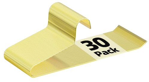 Hosenbügel mit offenem Ende, 5 mm dick, goldfarben, aus Metall, Jeans-Kleiderbügel für Schrank, platzsparende Hosenbügel für Damen und Herren, 30 Stück