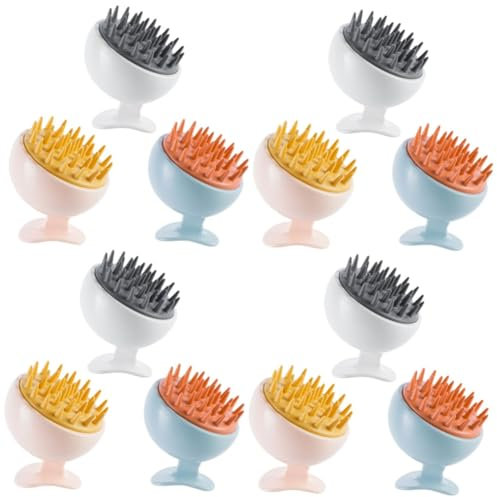 HOMSFOU 12 Stk Silikon-Shampoo-Bürste hairbrush haarbürsten nassbürste sculp massaget weicher pinsel silikonbürste kleiner Kopf Massagegerät Shampoo-Kamm Massagebürste Mädchen Wäscher Abs