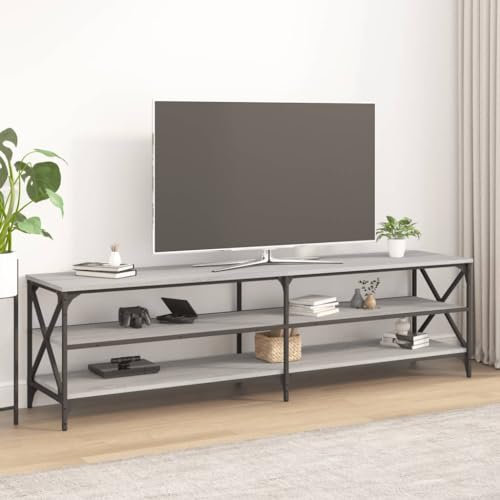UTSRABFA Fernsehschrank TV Bank Sideboard Phonoschrank TV-Schrank Grau Sonoma 180x40x50 cm Holzwerkstoff Geeignet für Wohnzimmer, Schlafzimmer, Kinoraum, Wohnung