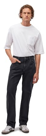 Mavi Herren Denim Pants Lisbon Loose Straight Jeans | Baumwolle | Normalhoher Bund für eine klassische Passform | 5-Pocket-Style und Reißverschluss für Funktionalität | unifarben