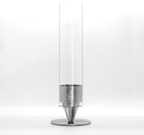 Gartenfackel Glas Edelstahl für Ethanol groß