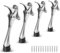 4 Pack Kickdown Door Stoppers 6 Inch Heavy Duty Indoor Door Stops One Touch Doorstop with Non-Slip Rubber Tip, Brushed Nickel