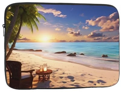Custodia per computer portatile da donna, custodia protettiva antiurto per notebook da 13 pollici, custodia da trasporto carina e cover per uomo, romantica, borsa da trasporto per computer da spiaggia